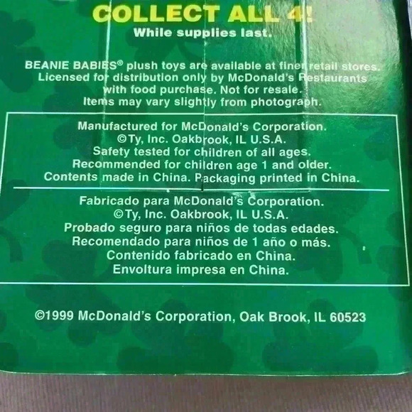 Mcdonalds Ty Beanie Babies Lot of 4 with very Rare Box and Tush Tag Errors Set - Picture 11 of 11